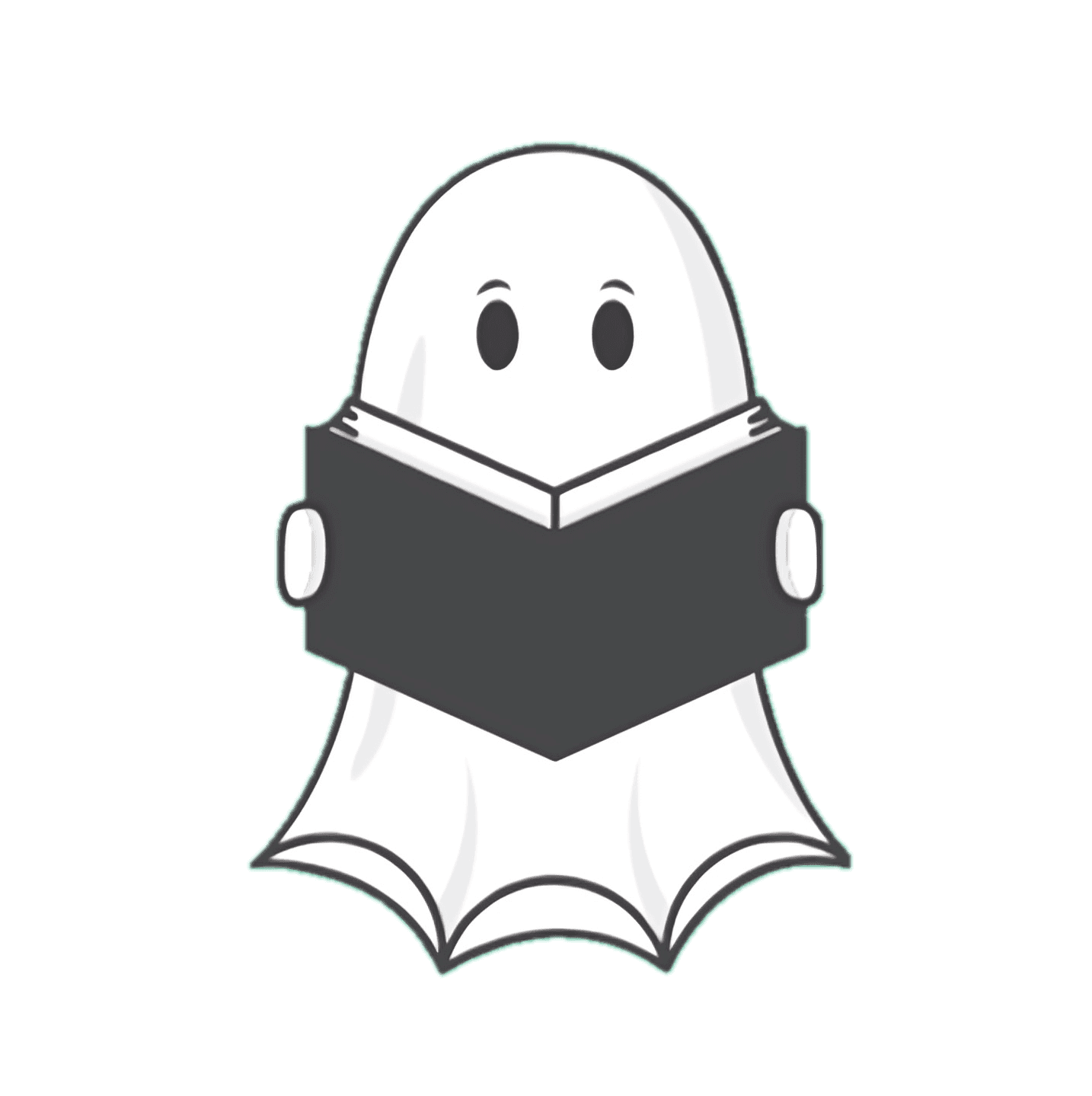 Ghost reading a book